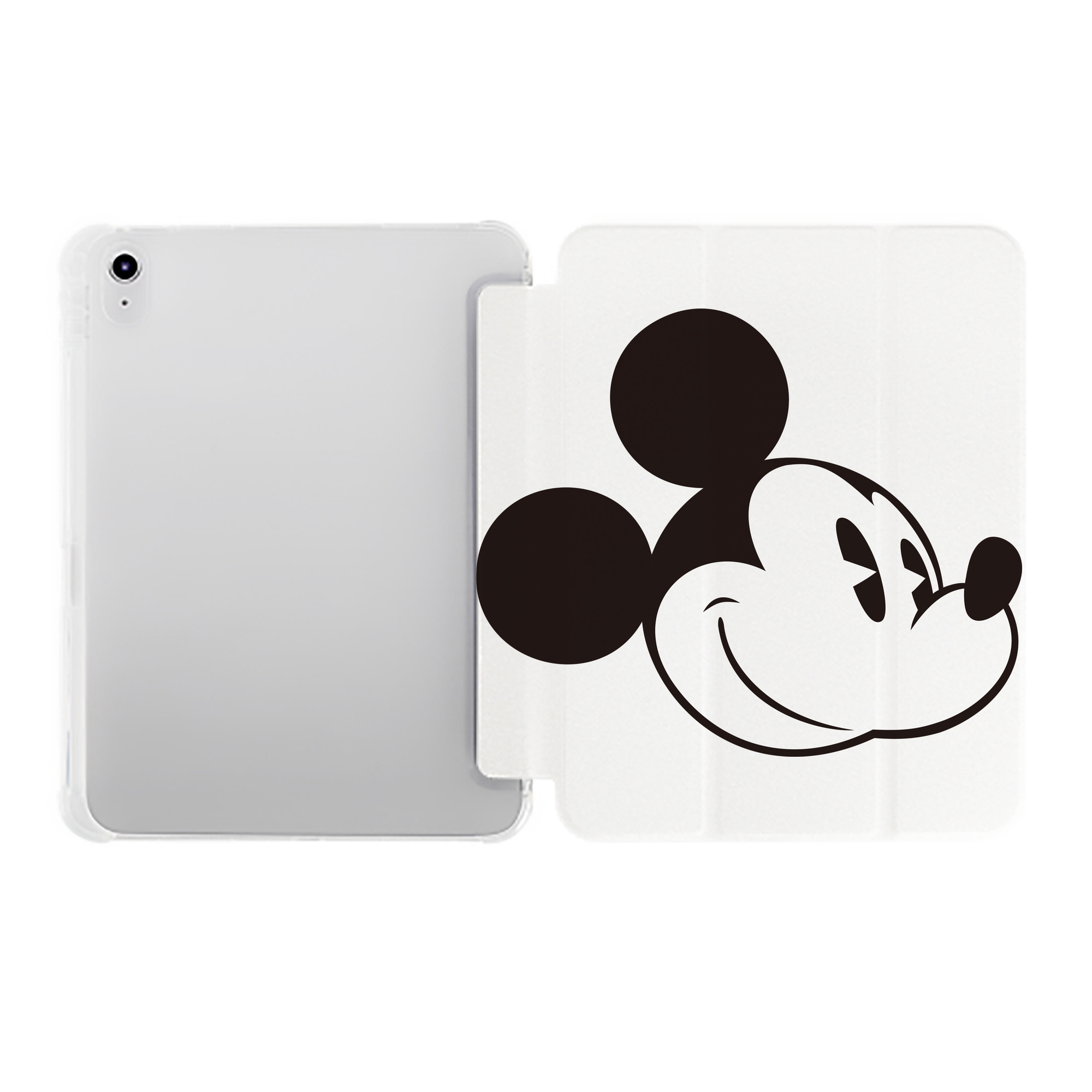 （画像用） ミッキーマウス Mickey Mouse IPad ケース ペン収納付き 三つ折りスタンド PUレザー×シリコン 対応機種9.5/10.5/10.9インチ
